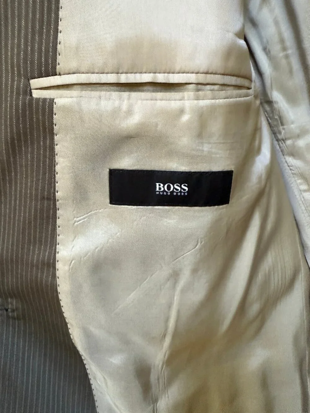 Men's Boss by Hugo Boss Pinstripe Suit - Size 46 Jacket/33
